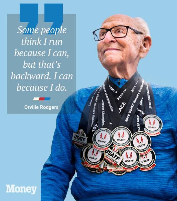 Talk about   Orville Rodgers is a 100-year-old track champion who is still compe…