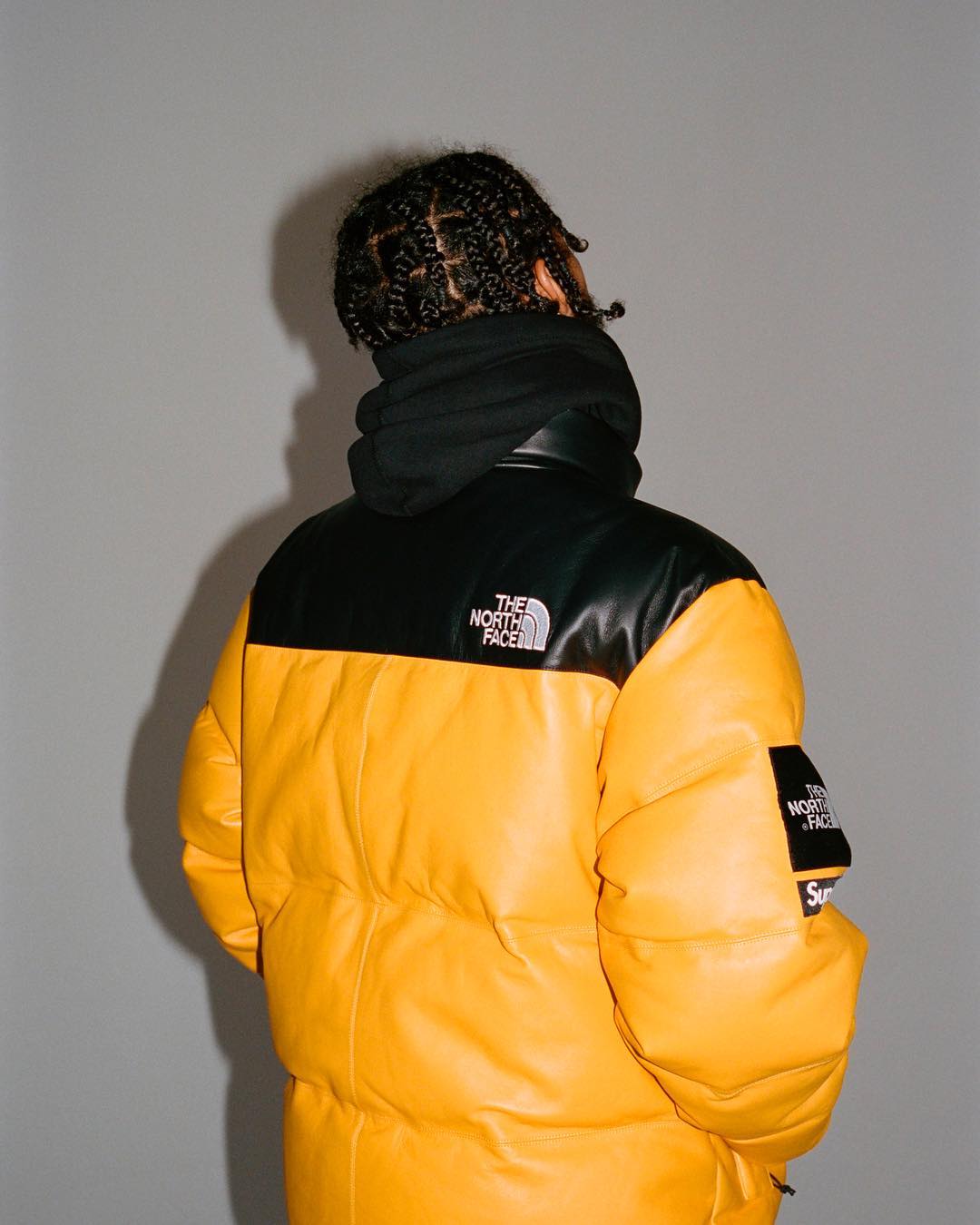 the north face leather nuptse