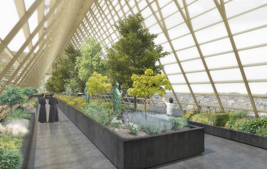NAB Studio proposes turning Notre-Dame roof into public greenhouse