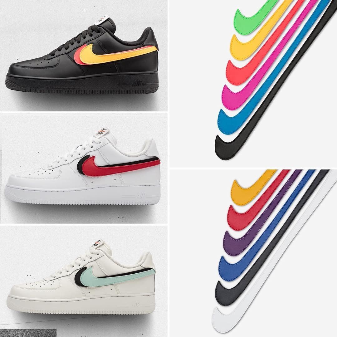 nike shoes with different color swoosh