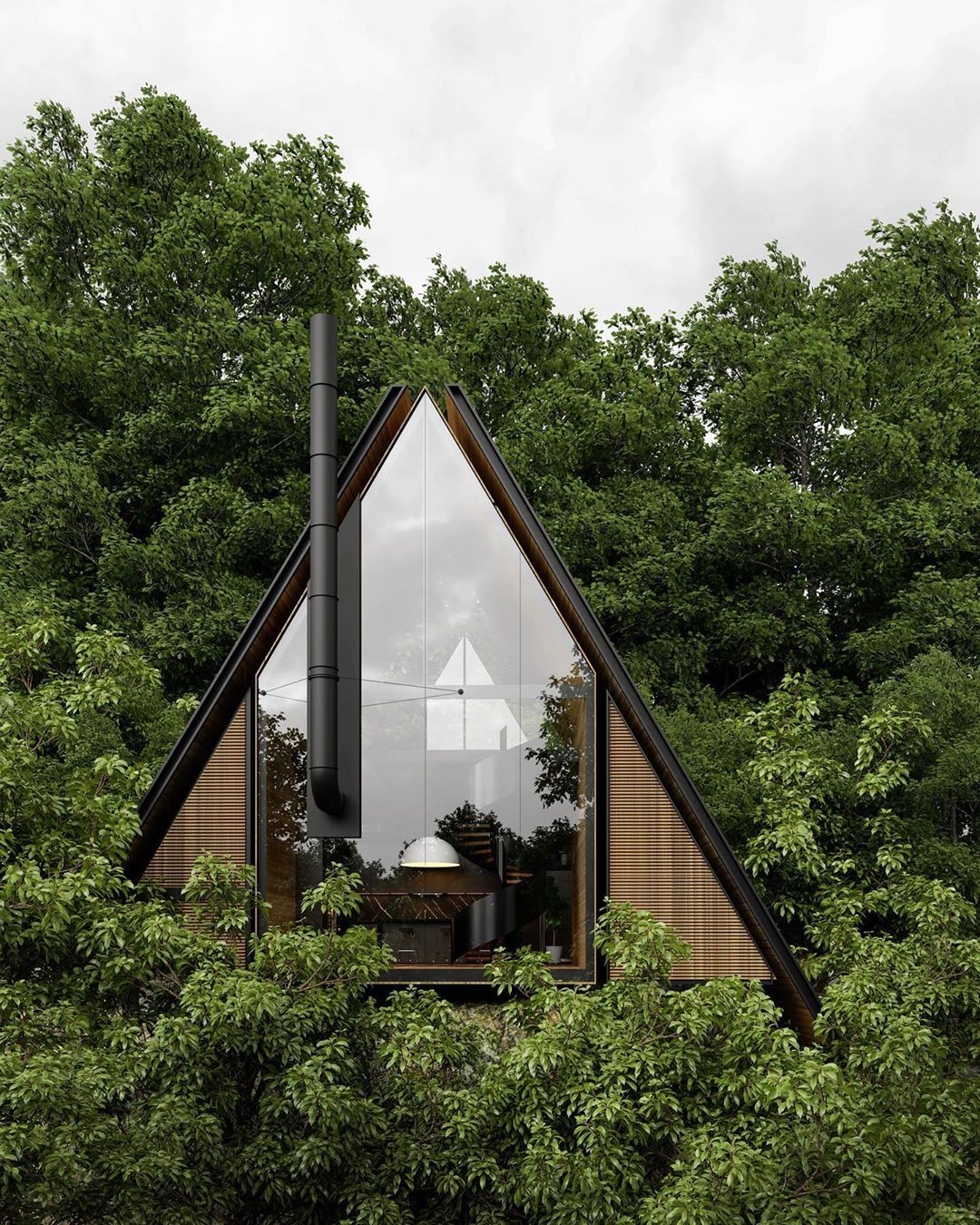 A concept for a modern a-frame designed and modeled…