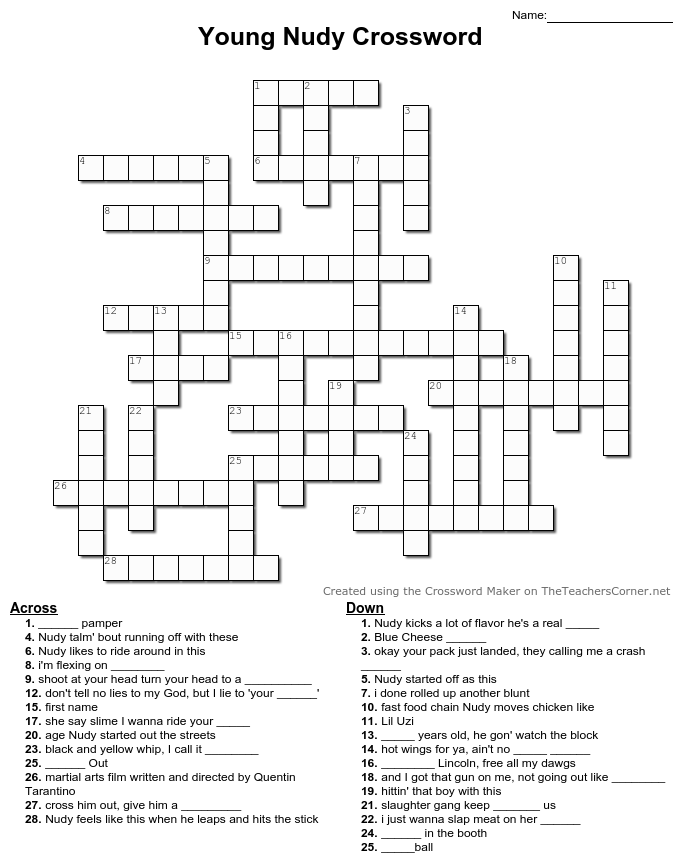 Young Nudy Crossword