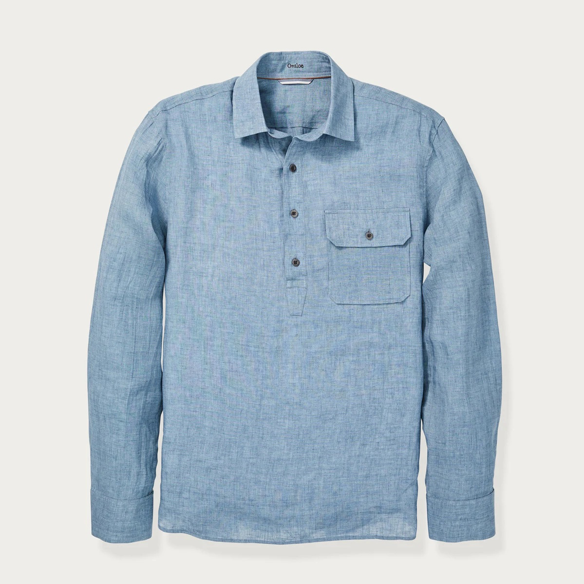 Marlborough Pop-Over Linen Shirt in Blue – COOL HUNTING®